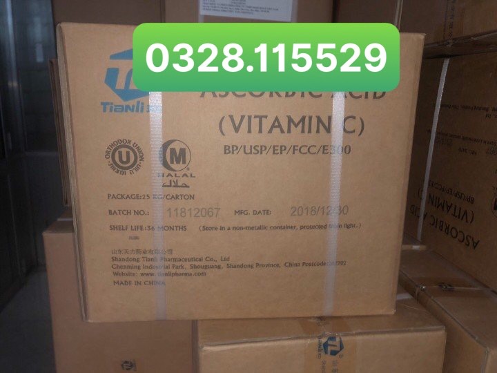 Nguyên liệu Vitamin C 99 - Ascorbic Acid dùng trong thực phẩm, thú y, thuỷ sản