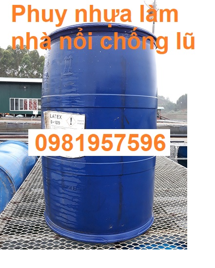 phuy nhựa làm nhà nổi chống lũ1.jpg