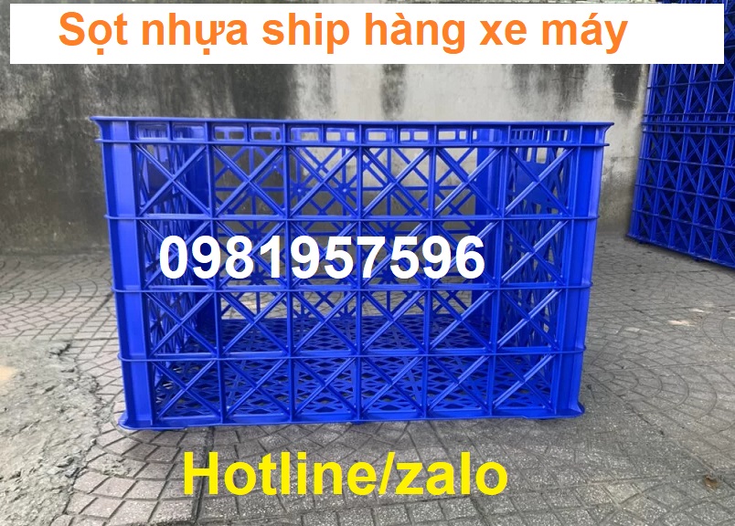 Sọt nhựa chở hàng xe máy, sọt 8 bánh xe, hàng sẵn kho