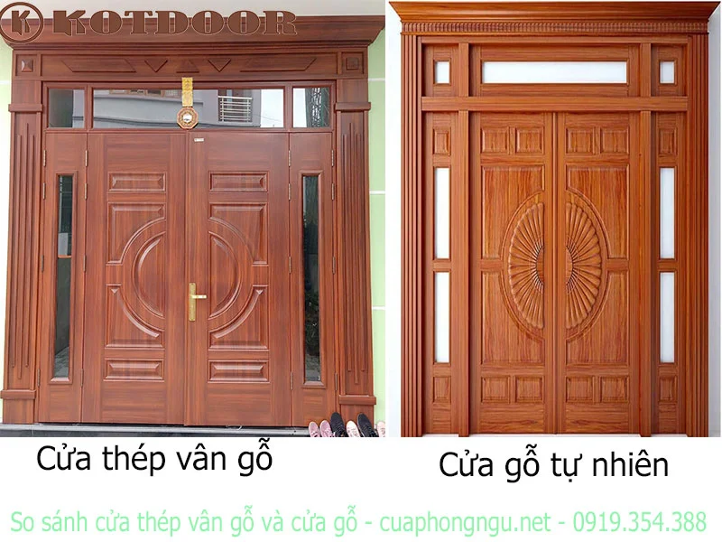 So sánh cửa thép vân gỗ và cửa gỗ