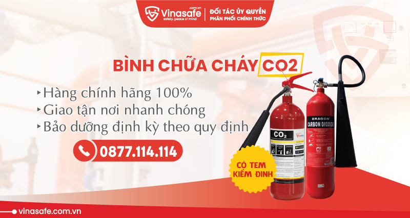 Bình chữa cháy CO2 có tem kiểm định chính hãng giá rẻ