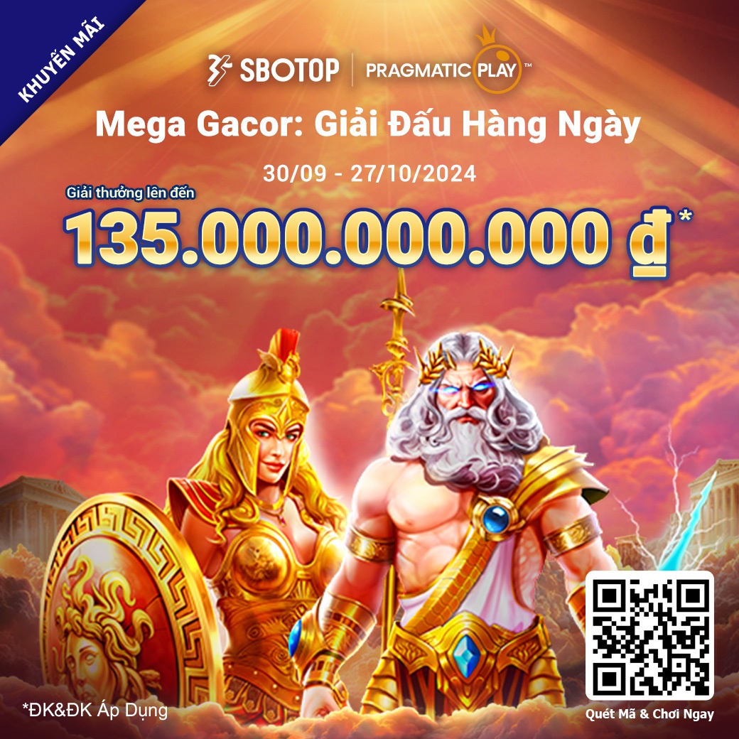 SBOTOP khuyến mãi GIẢI ĐẤU HÀNG NGÀY PRAGMATIC PLAY MEGA GACOR