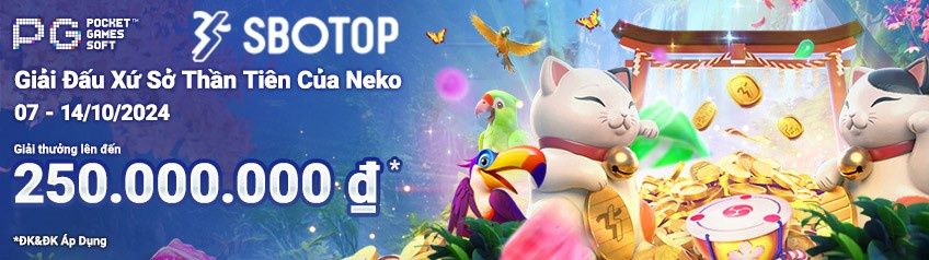 SBOTOP khuyến mãi Giải Đấu PG Soft Xứ Sở Thần Tiên Của Neko