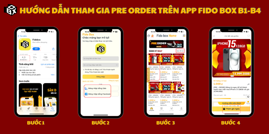 Hướng dẫn tham gia Pre Order trên app Fido Box B1-B4