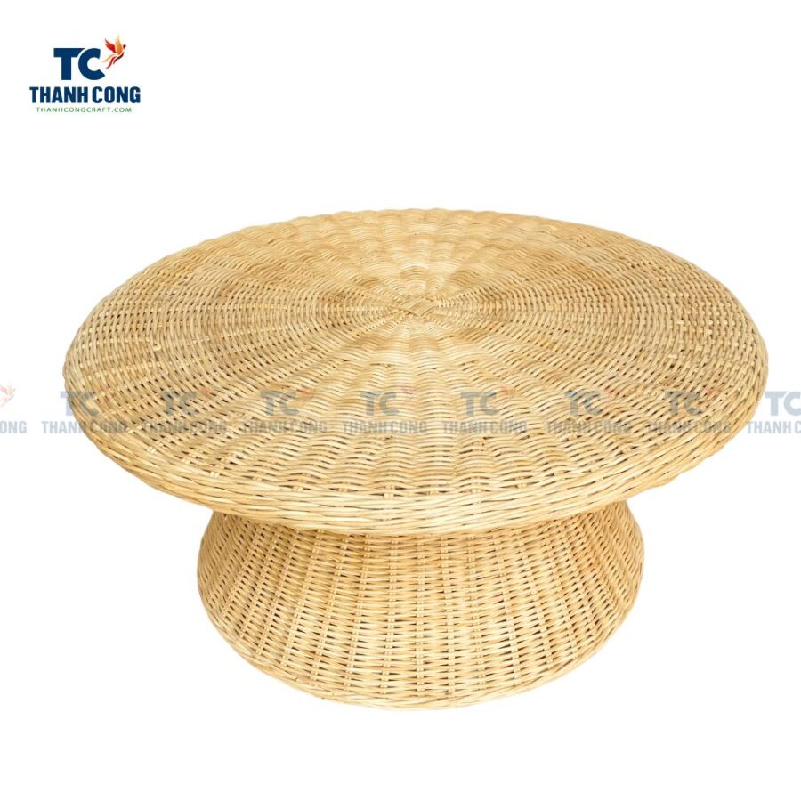 round wicker cocktail table, round rattan cocktail table