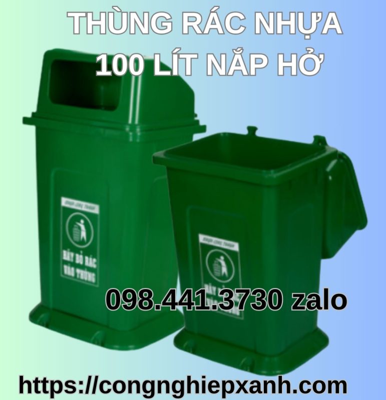 Thung-rac-nhua-100-lit-nap-ho-xanh