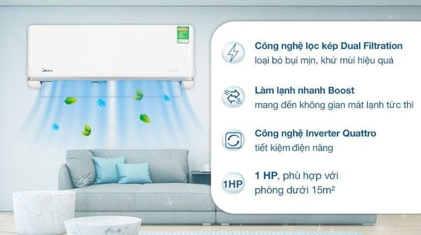 Chế độ Eco Mode của máy lạnh Midea giúp tiết kiệm năng lượng và vẫn giữ nhiệt độ phòng ổn định