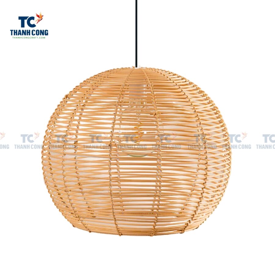 round rattan pendant light