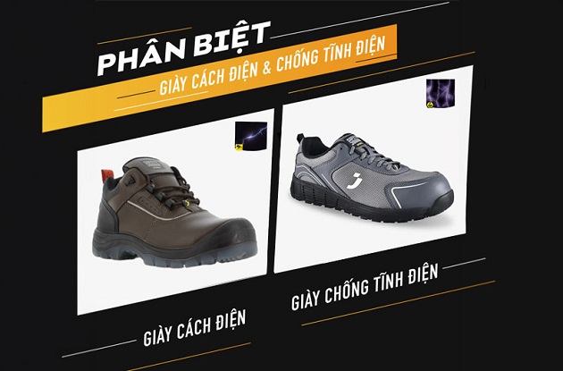 cách phân biệt giày chống tĩnh điện và giày cách điện