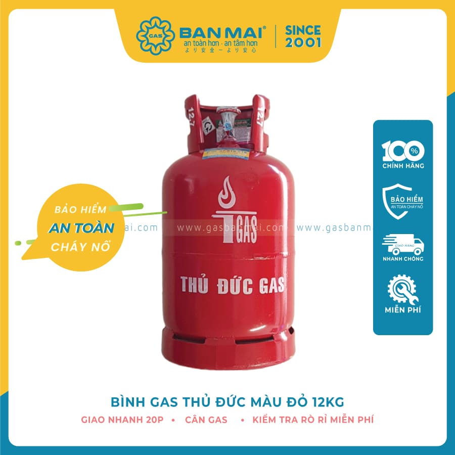 bình gas Thủ Đức Đỏ 12kg