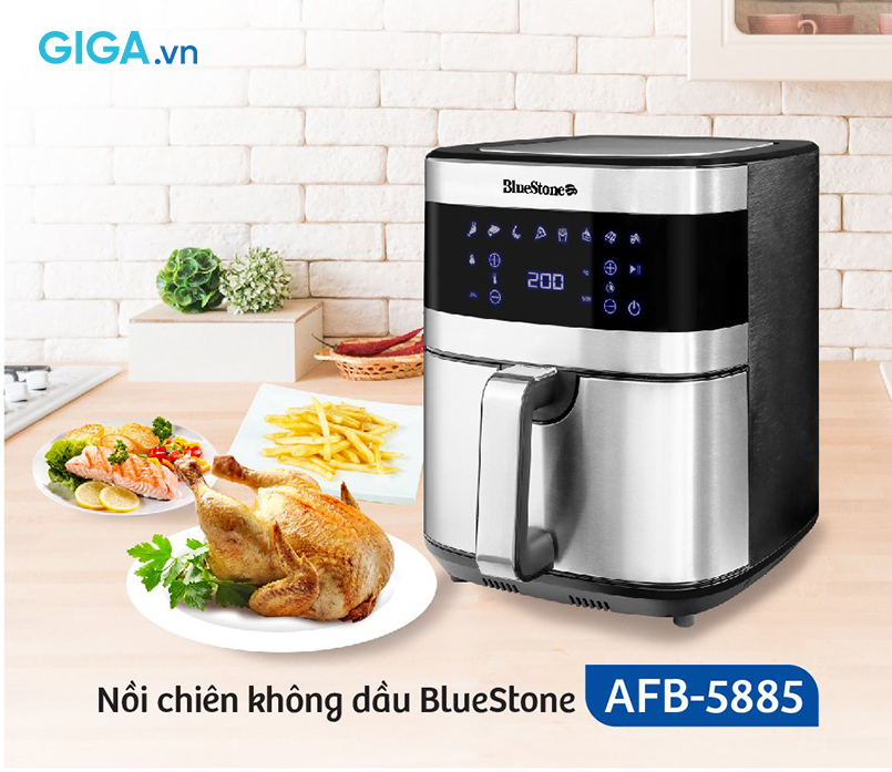 Nồi chiên không dầu BlueStone AFB-5885 thiết kế tối giản, dung tích 6.5L