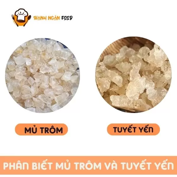 Phân biệt mủ trôm và tuyết yến