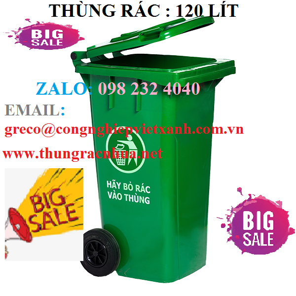 Thùng rác nhựa 120 lít