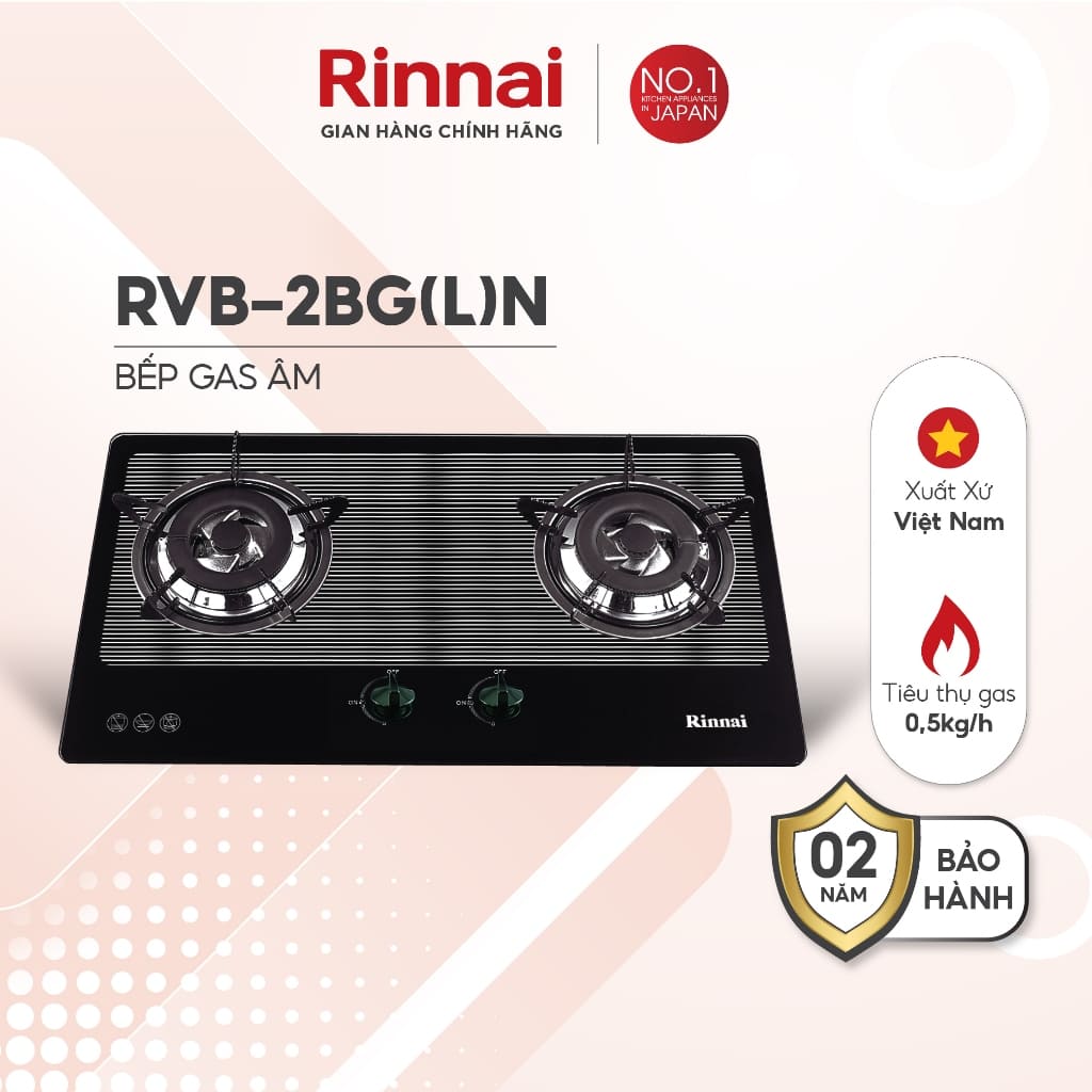 Bếp gas âm Rinnai RVB-2BG(L)N chính hãng