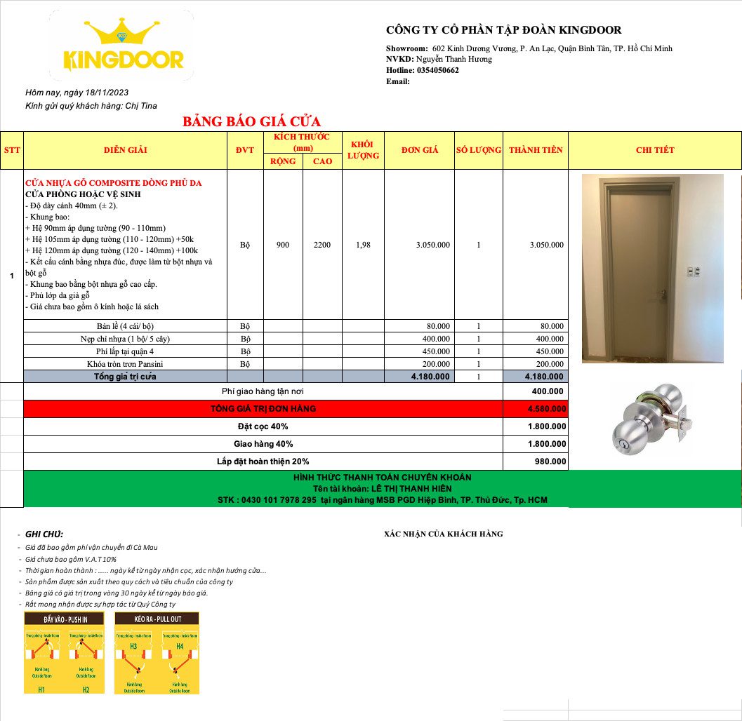 Giá cửa Composite tại Cà Mau