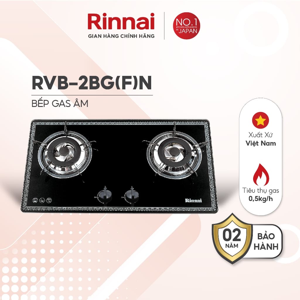 Bếp gas âm Rinnai RVB-2BG(F)N chính hãng