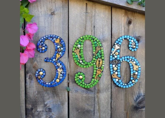 How to make a DIY mosaic house number plaque
