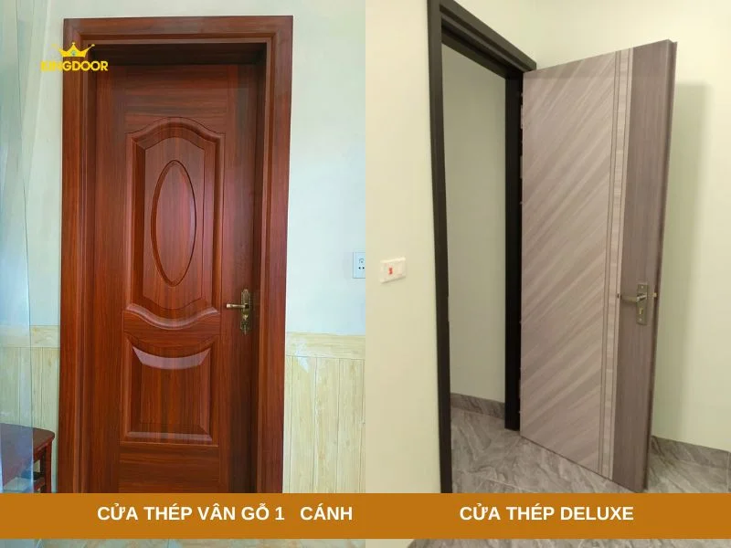 Giá cửa thép vân gỗ 1 cánh Gia Lai