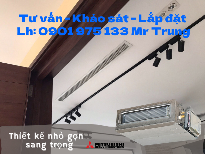 Thi công lắp đặt máy lạnh âm trần nối ống gió thẩm mỹ