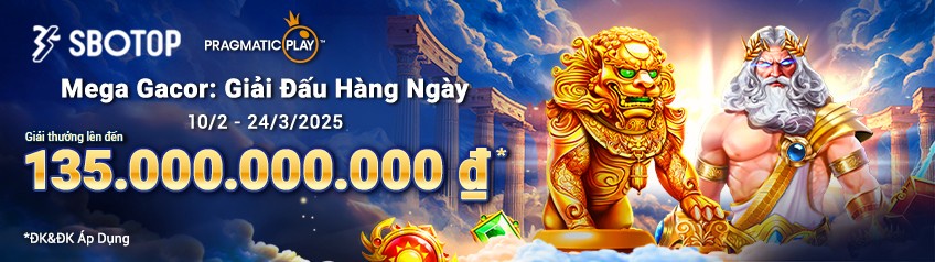 SBOTOP khuyến mãi GIẢI ĐẤU HÀNG NGÀY PRAGMATIC PLAY MEGA GACOR