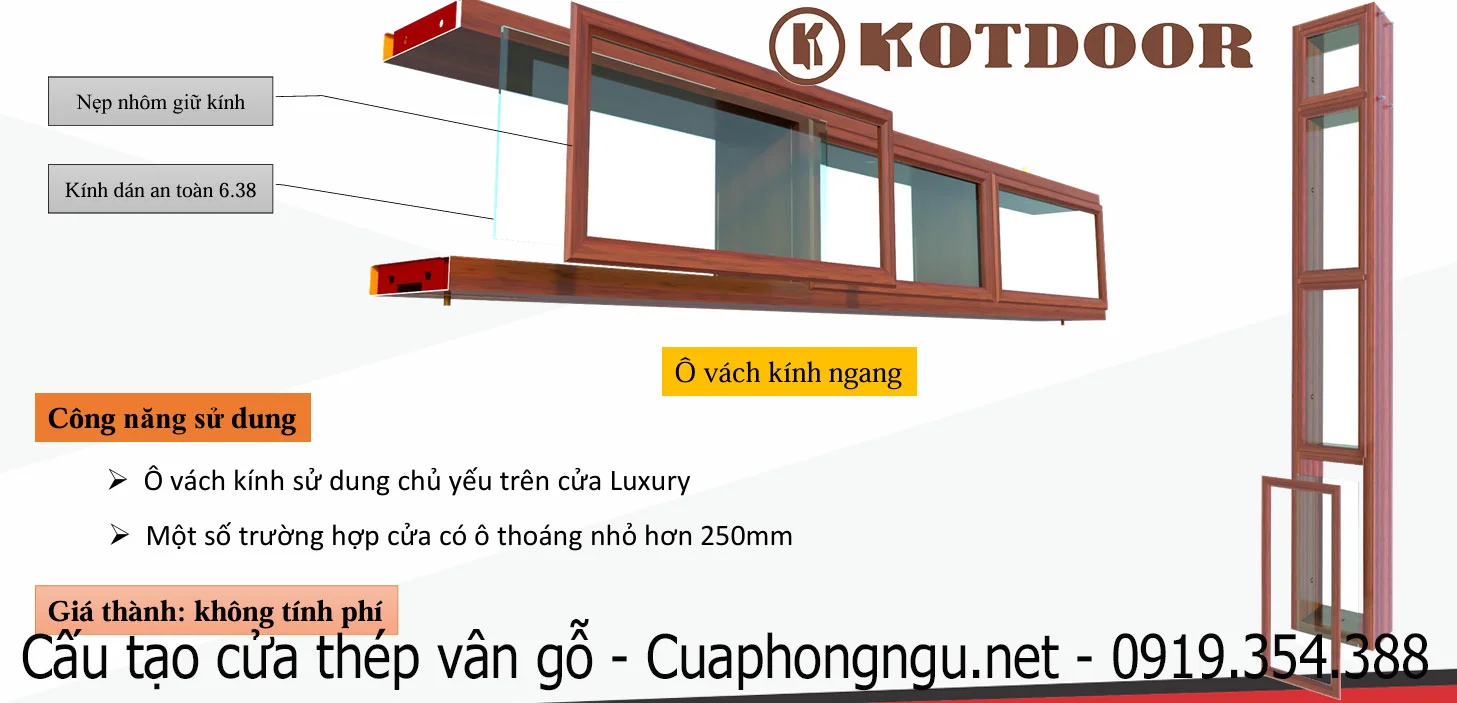 Cấu tạo cửa thép vân gỗ