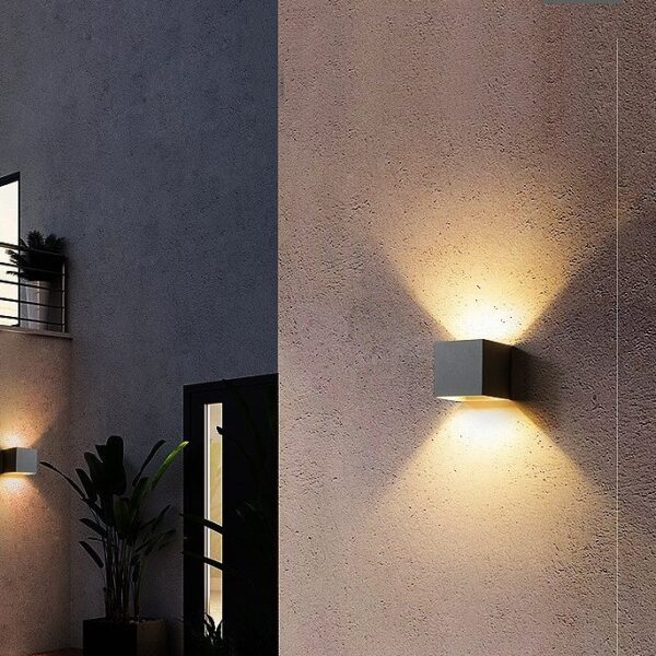 Đèn gắn tường ngoài trời hình vuông 2x6W - Ảnh 2